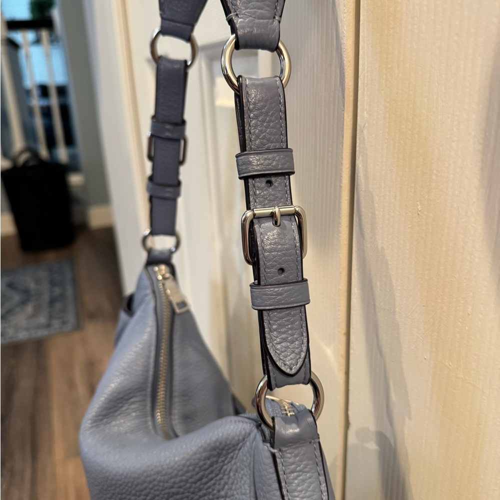 Coach Blue Leather Shoulder Bag with Chain Strap - Picture 2 of 6